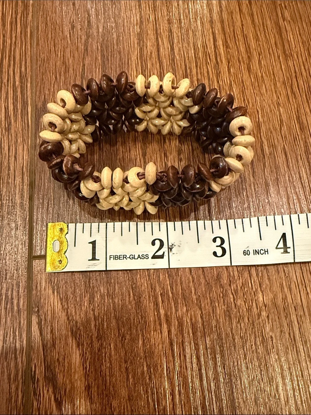 Handmade Brown & Cream Seed Beaded Barrette